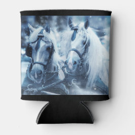 Porta-lata Linda Equipe de Cavalo Foto de Inverno