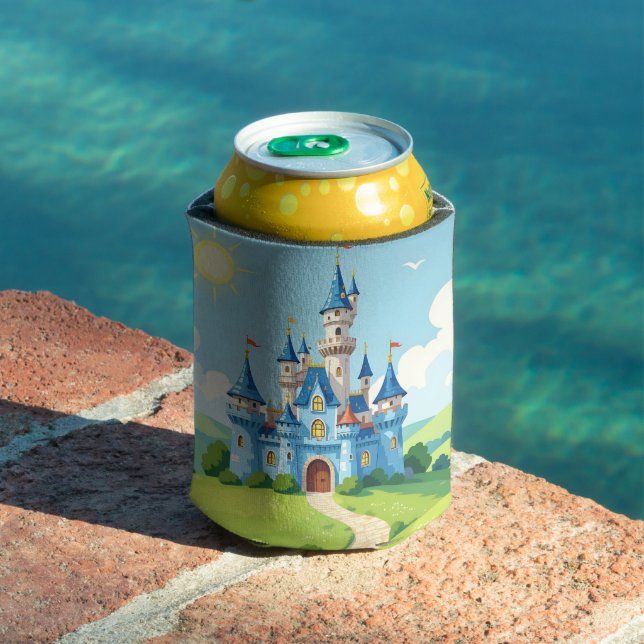 Porta-lata Lindo castelo azul e branco (Piscina in situ)