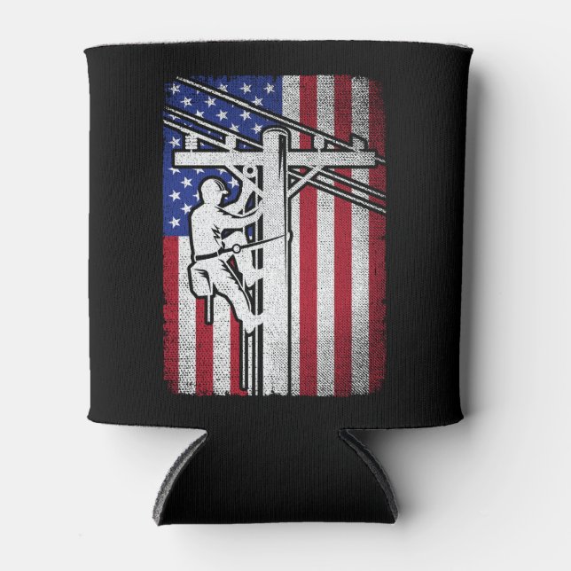 Porta-lata Lineman American Flag (Frente)