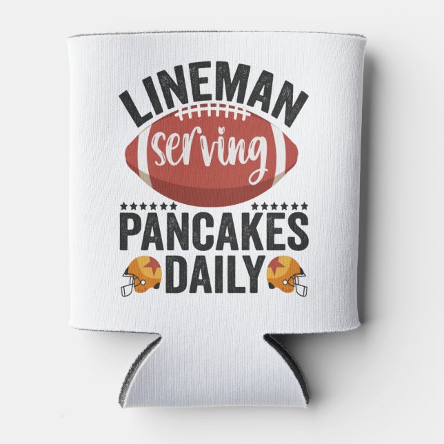 Porta-lata Lineman Serving Pancakes Daily Funny Football Gift (Frente)