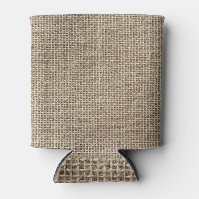 Porta-lata Linen Bruto: Tecido natural texturizado. (Frente)