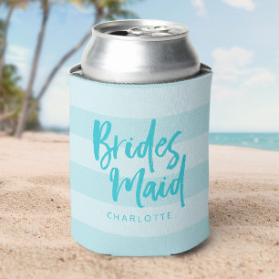 Porta-lata Listras azuis do nome formal da dama de honra