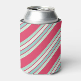 Porta-lata Listras de Azul Branco e Rosa