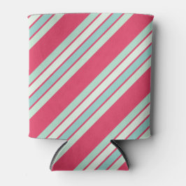 Porta-lata Listras de Azul Branco e Rosa