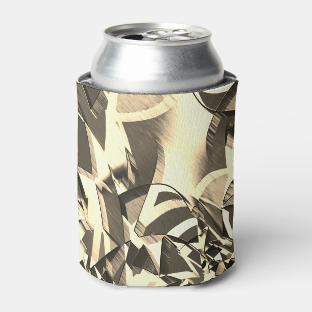 Porta-lata Listras de bege em alguma imagem marrom e difusa (Can Front)