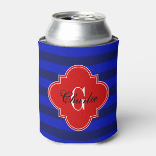 Porta-lata listras de rugby navy vermelho