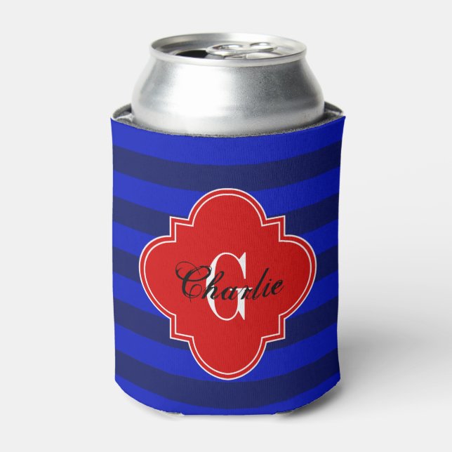 Porta-lata listras de rugby navy vermelho (Can Front)