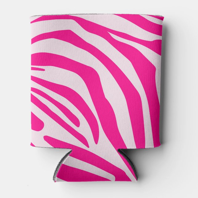 Porta-lata Listras de zebra rosa (Frente)