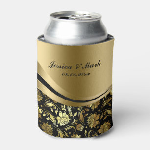 Porta-lata Listras decorativas elegantes dos damascos pretos