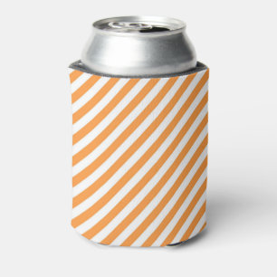 Porta-lata Listras diagonais laranja e branco padrão