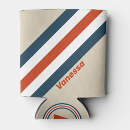Porta-lata Listras do Convés de Voo Vintage com Nome