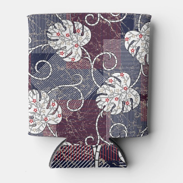 Porta-lata Listras e folhas: padrão tradicional. (Frente)