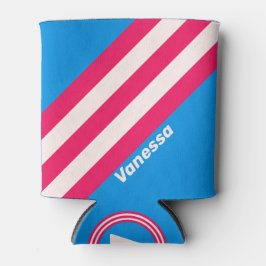 Porta-lata Listras Retro Blue Crush com Nome