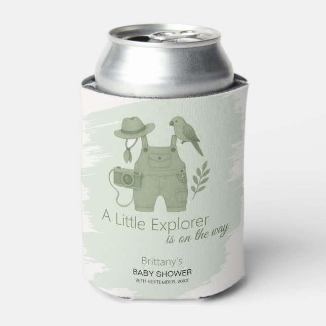 Porta-lata Little Explorer Is On The Way Baby Shower (Can Front)