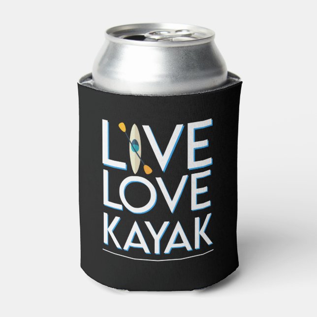 Porta-lata Live Love Kayak Kayaking Design Incrível (Can Front)