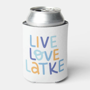 Porta-lata Live Love Latke Hanukkah Design