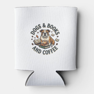 Porta-lata Livros de Cachorros Café Bulldog Pilha Xícara_1