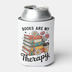 Porta-lata Livros São Minha Terapia Floral Retro Amante da Le