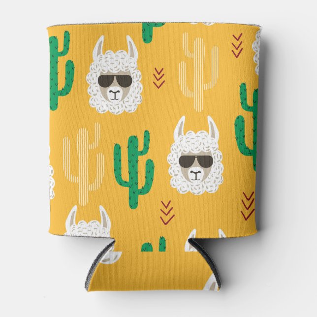 Porta-lata Llama e cacto, diversão de desenho animado (Frente)