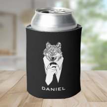 Lobo Hipster Engraçado com Smoking Preto Personali