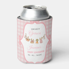 Porta-lata Locally grown Pink girl baby shower Baby sprinkle 