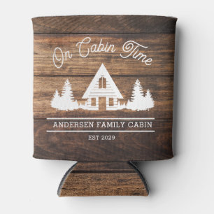 Porta-lata Lodge Rustic Wood Personalizado