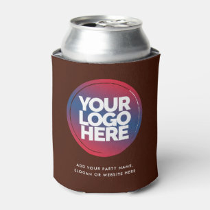 Porta-lata Logotipo e texto personalizados isolados