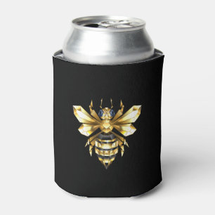 Porta-lata Logotipo Faux Gold Foil Polygonal da Abelha em Pre