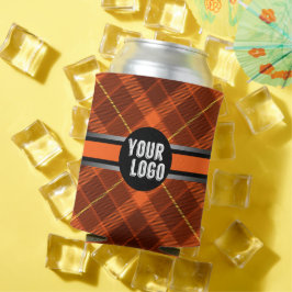 Porta-lata Logotipo Personalizado Padrão Laranja Moderno Marc