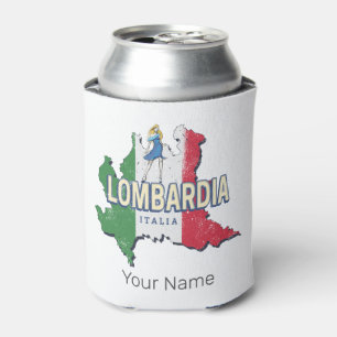 Porta-lata Lombardia Itália Retro Região Mapa Vintage Souveni