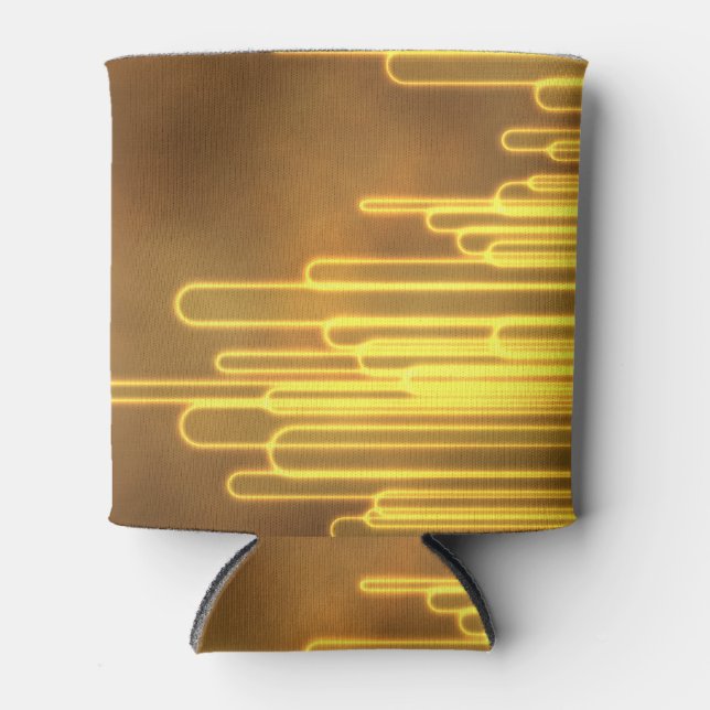 Porta-lata Loops amarelos elétricos num refrigerador (Frente)