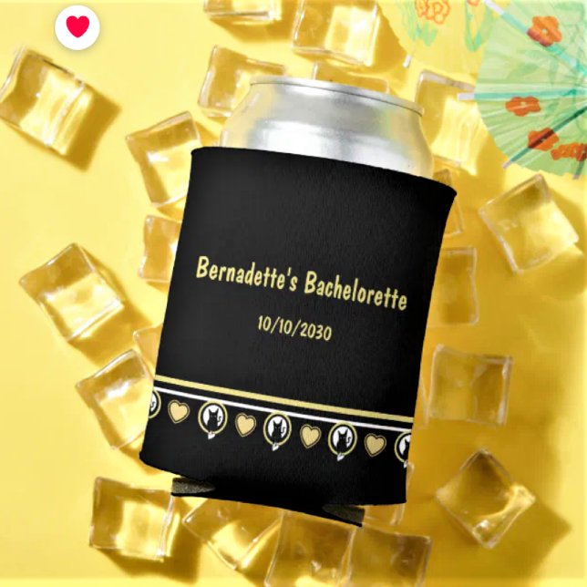 Porta-lata Love Cat Can Cooler projetado por Adiela Akoo (Can Coolers - CUSTOMIZE it! Shop the Love Cat Collection for more favors and party supplies )