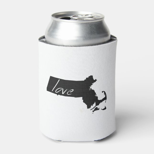 Porta-lata Love Massachusetts Shaped Black Chalkboard (Can Front)