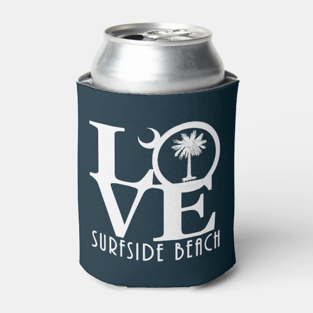Porta-lata LOVE Praia de Surfside SC  (Can Front)