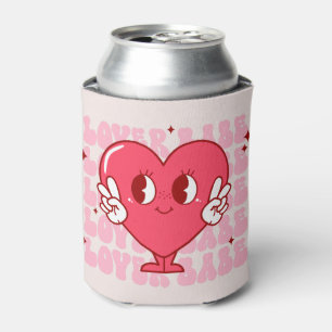 Porta-lata Lover Babe   Coração e Texto de Repetição de Sorri