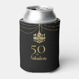 Porta-lata Lustre Preto Elegante Dourado 50 & Festa Fabulosa