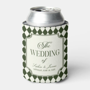 Porta-lata Luxo Antigo Dinheiro Verde Oliva Marfim Casamento