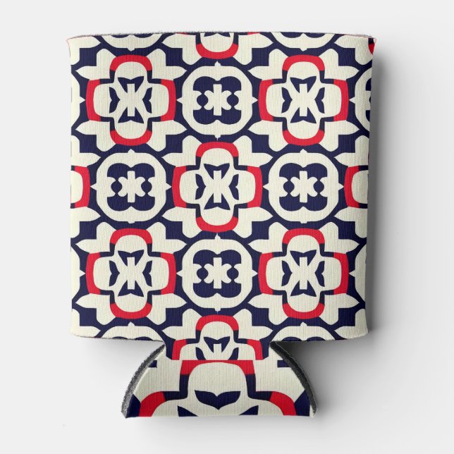 Porta-lata Luxo Vermelho Branco e Azul (Frente)