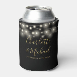 Porta-lata Luzes de Corda Casamento Grafia Personalizada Pret