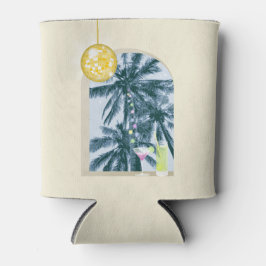 Porta-lata Luzes de festa Cocktails Disco Palmas em Amarelo