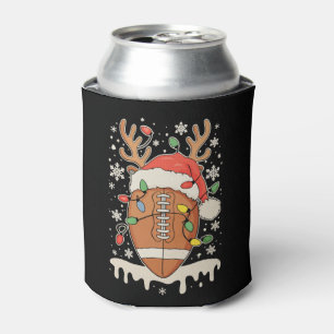 Porta-lata Luzes de Natal Futebol Chapéu do Papai Noel Rena X
