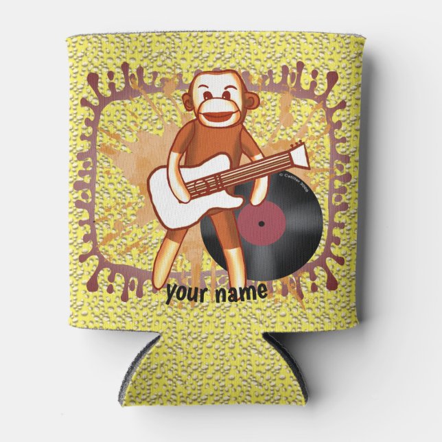 Porta-lata Macaco de Meia de Rock and Roll (Frente)