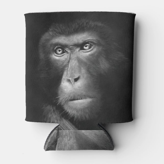 Porta-lata Macaco-óleo monocromático, abstração artística (Frente)