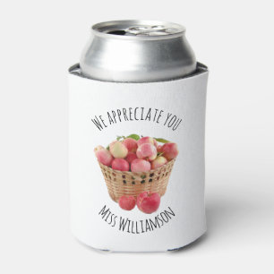 Porta-lata Maçãs personalizadas de apreciação do professor