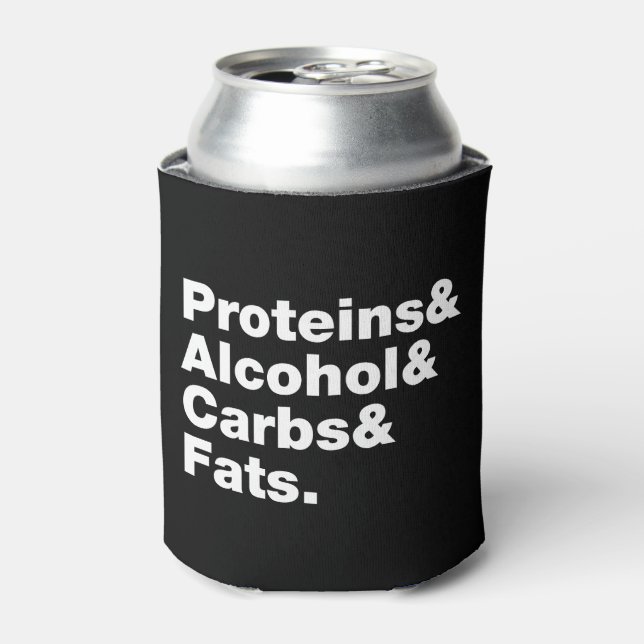 Porta-lata Macronutrientes. Proteínas & Álcool & Carboidratos (Can Front)