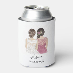 Porta-lata Madrinha de casamento de Bridesmaid Ilustrada à Mã