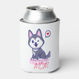 Porta-lata Mãe de cachorro Husky fofa Kawaii 