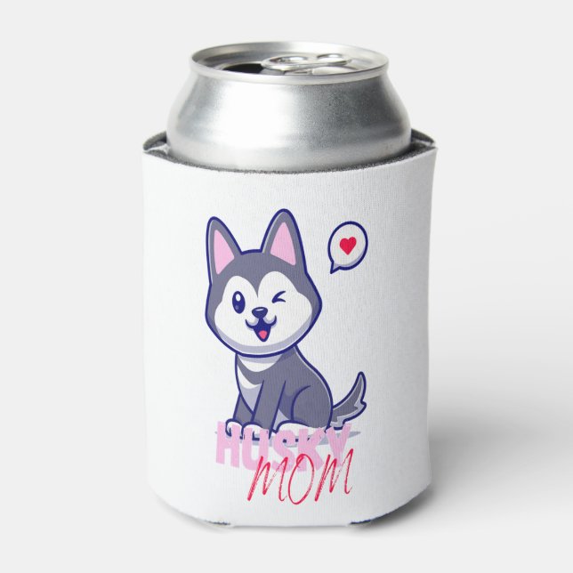 Porta-lata Mãe de Cachorro Husky Fofa Kawaii  (Can Front)