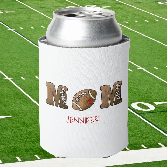 Porta-lata Mãe de Futebol Personalizada Com Coração (Criador carregado)