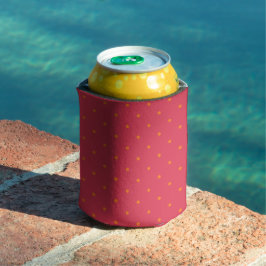 Porta-lata Magenta Vermelho Rosa Com Pontos Laranja de Peixe